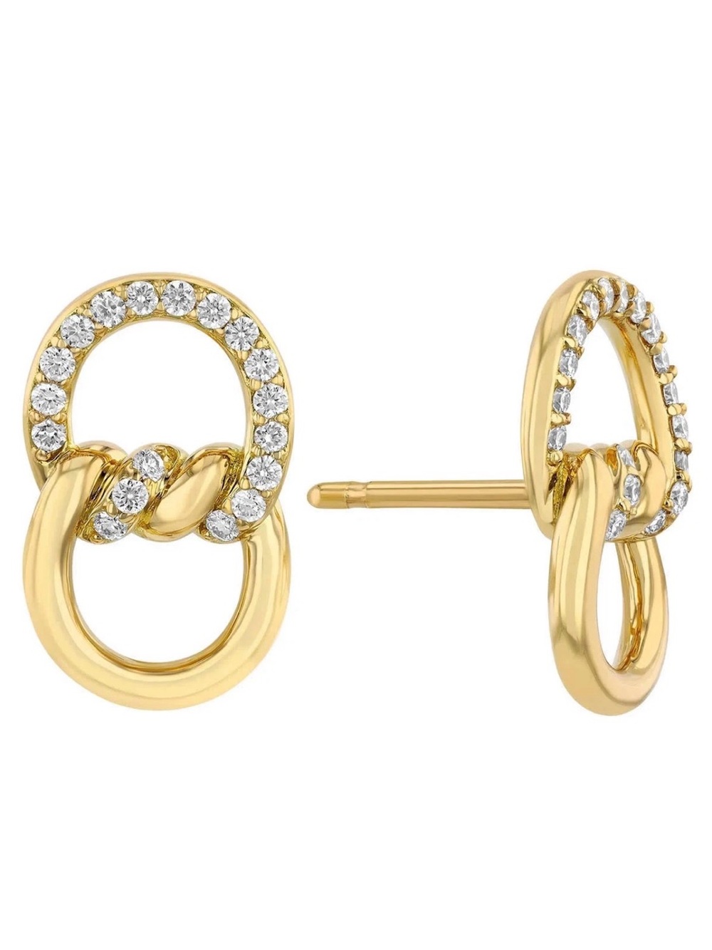 Roberto Coin Diamond 18K gold Cialoma stud Earrings